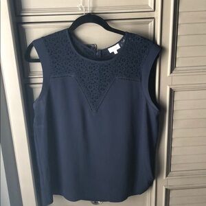 Pixley navy tank with lace detail sz L
